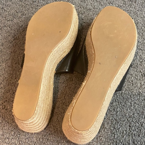 Dolce Vita Womens Layla Espadrille Wedge Sandal Black Leather Size 8 - Picture 6 of 7